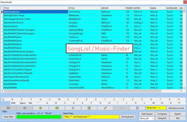 SongListV.1.3.1:   MusikFinders.
